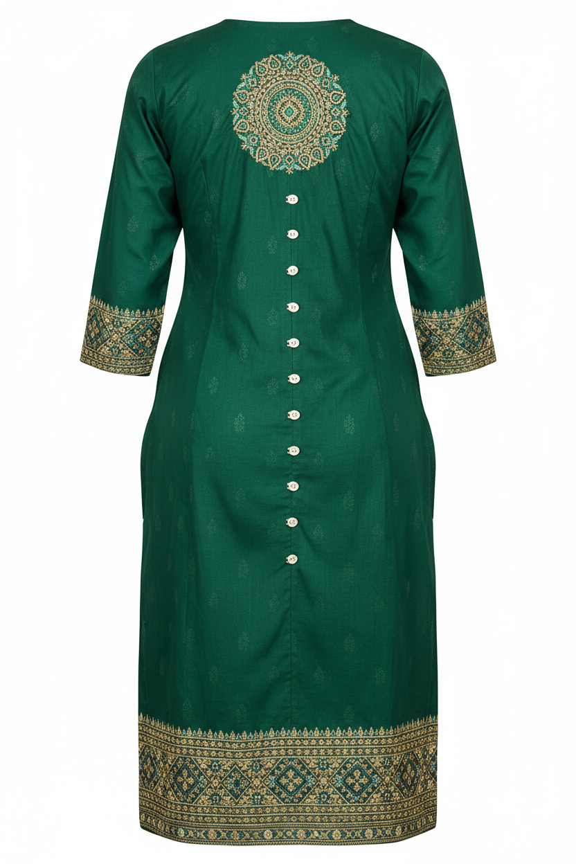 Elegant Cotton Kurthi - Back View