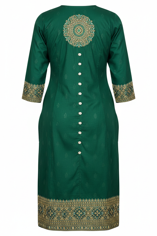 Elegant Cotton Kurthi - Back View